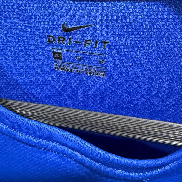 Nike Royal Blue Dri-FIT Tee with White Geometric Swoosh - Picture 3 of 5